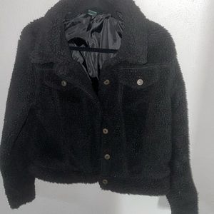 Wild Fable Fuzzy Crop Top Button Down Jacket